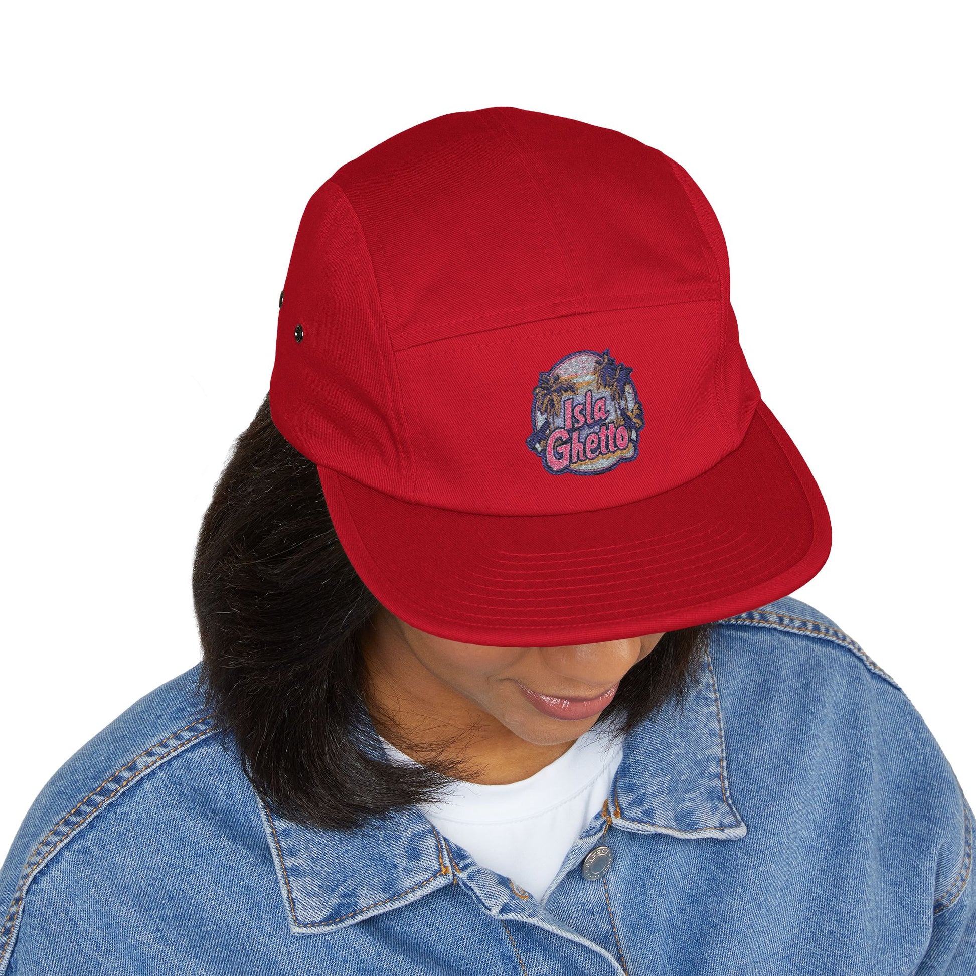 Embroidered Isla Ghetto 5 Panel Cap