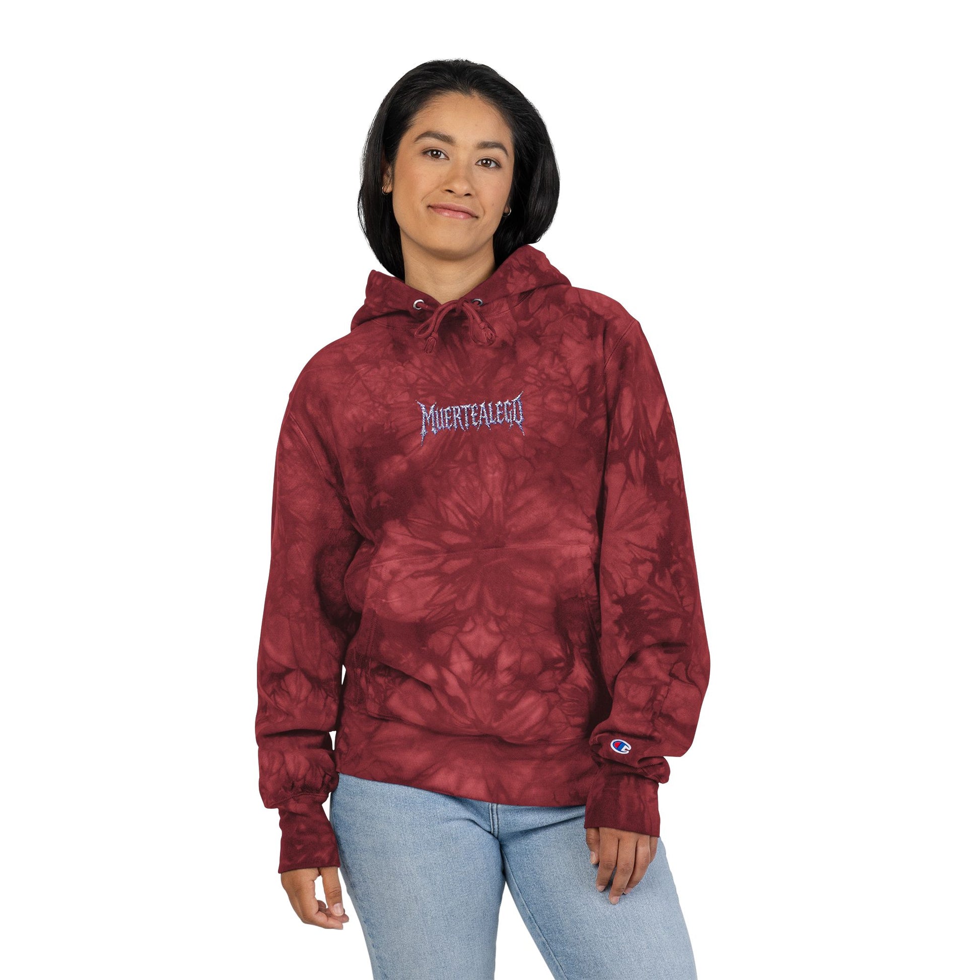 Embroidered MUERTEALEGO Tie-Dye Hoodie