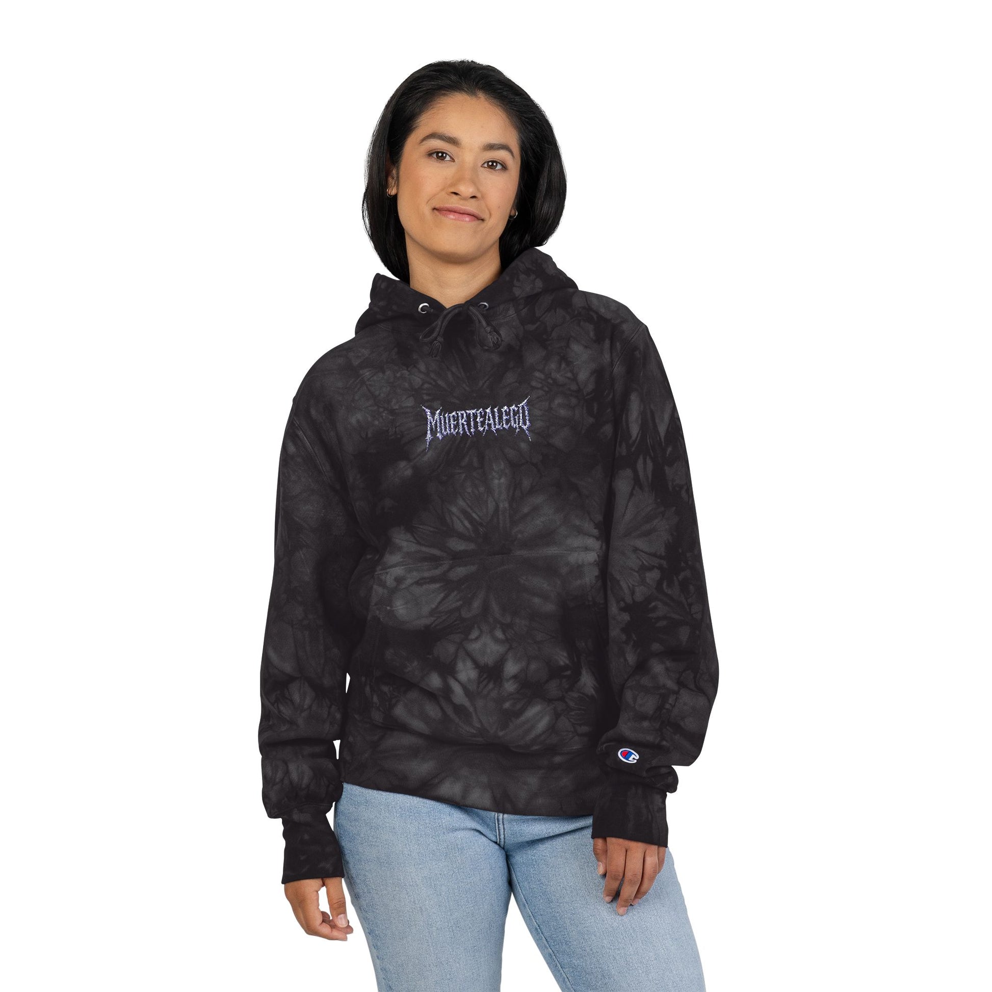 Embroidered MUERTEALEGO Tie-Dye Hoodie