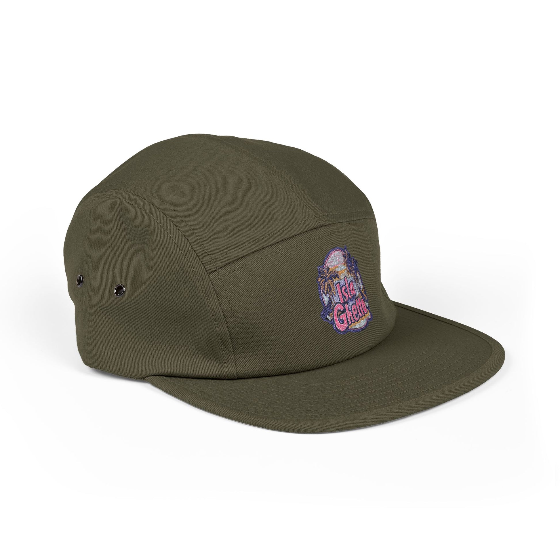 Embroidered Isla Ghetto 5 Panel Cap
