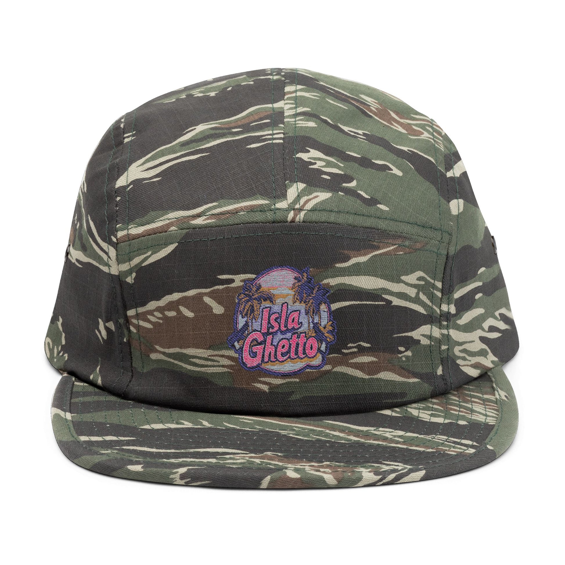 Embroidered Isla Ghetto 5 Panel Cap
