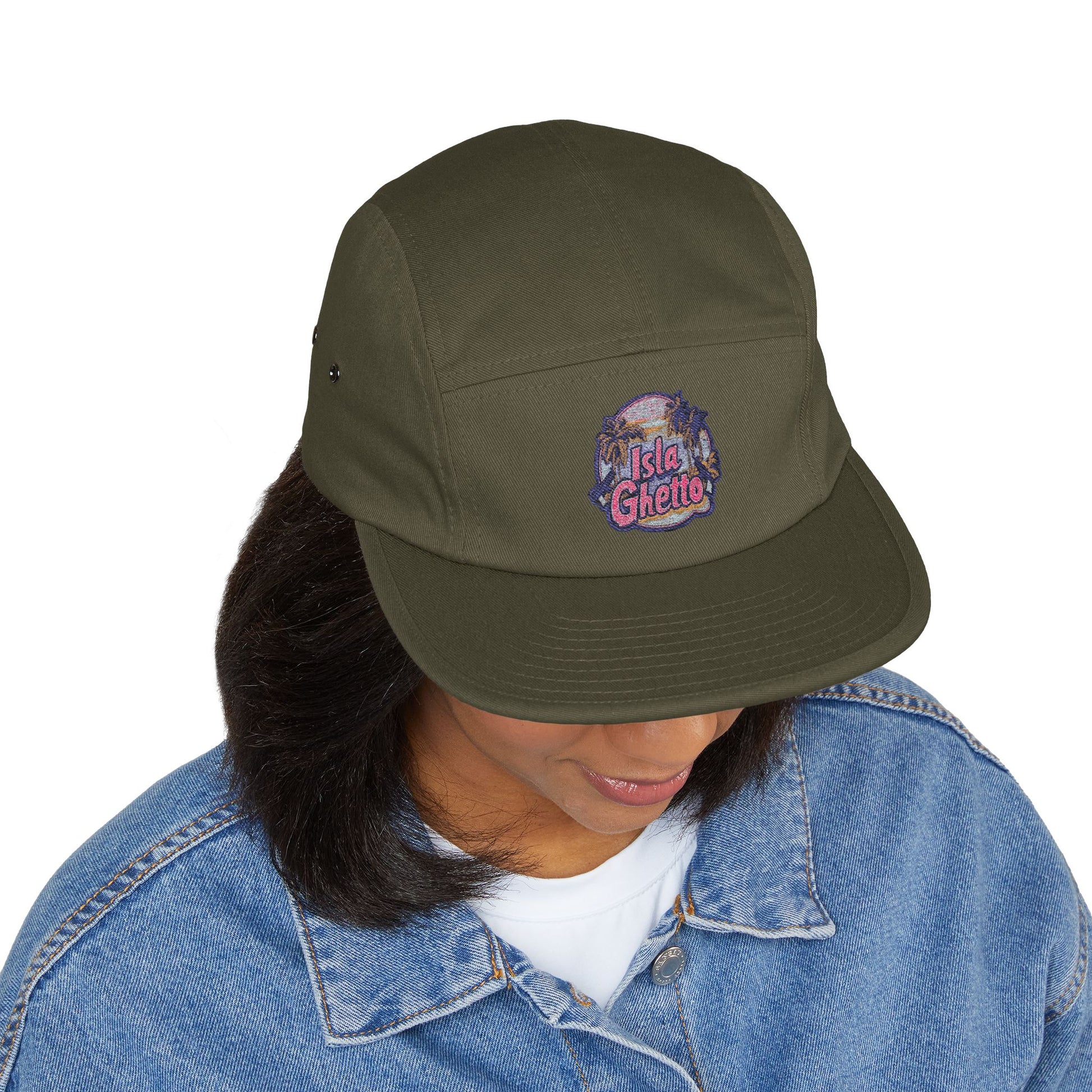 Embroidered Isla Ghetto 5 Panel Cap