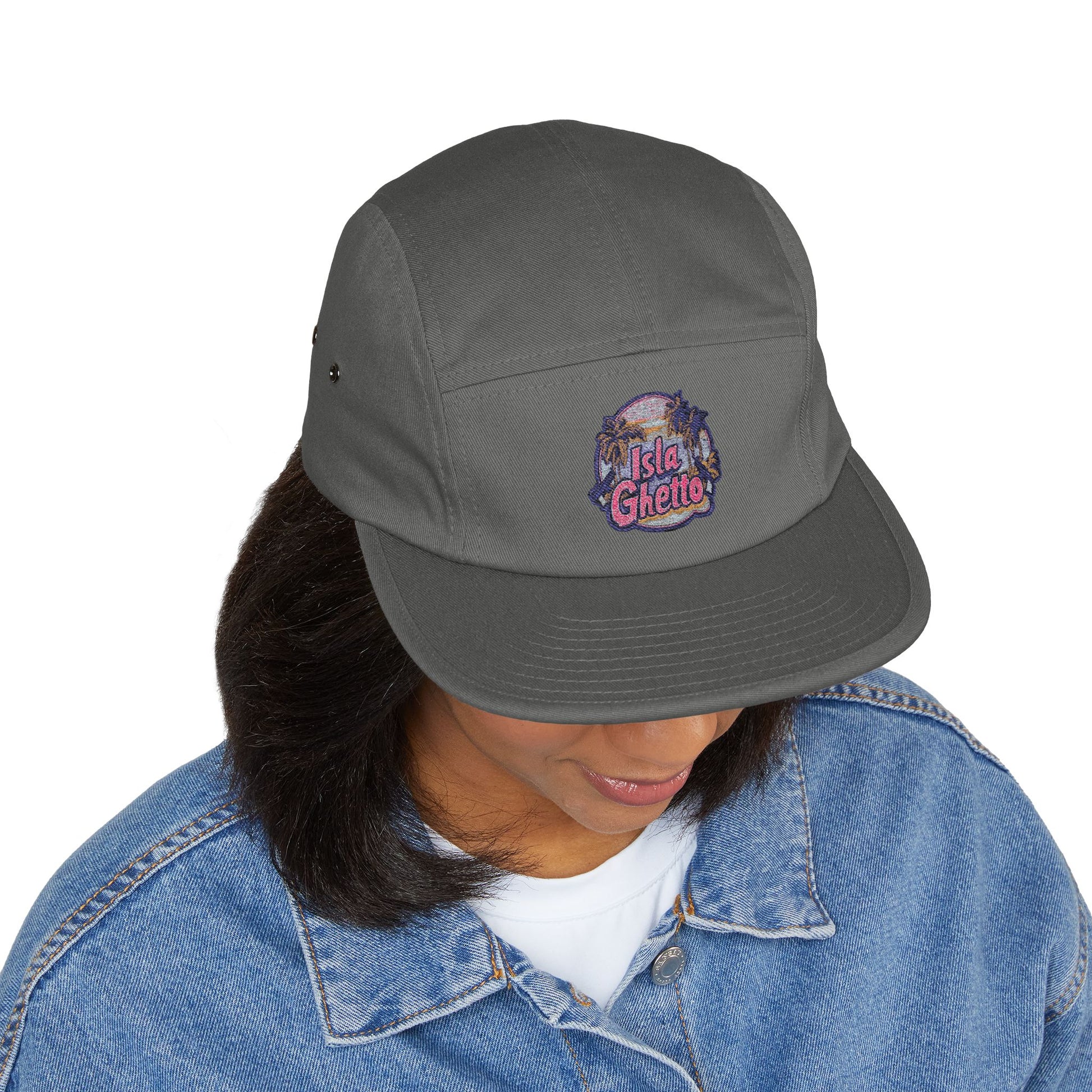 Embroidered Isla Ghetto 5 Panel Cap