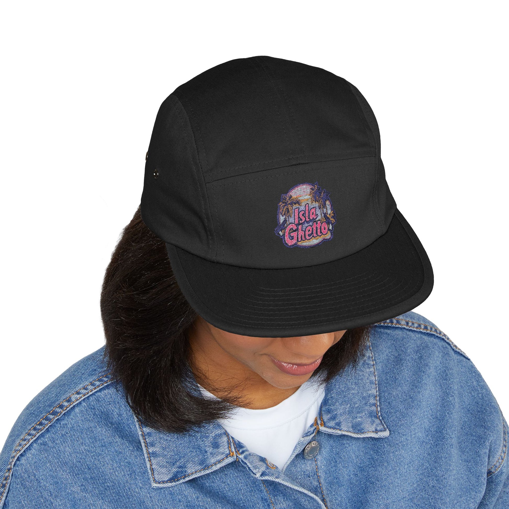 Embroidered Isla Ghetto 5 Panel Cap