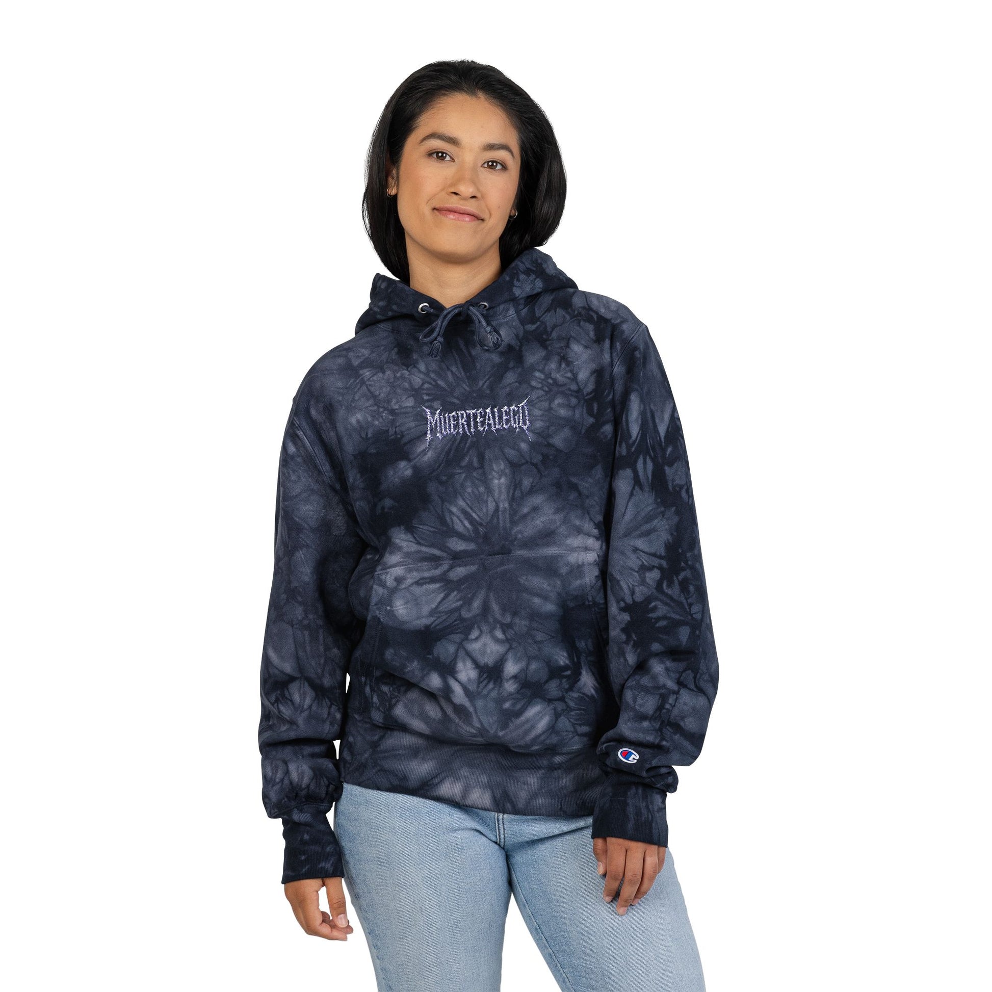 Embroidered MUERTEALEGO Tie-Dye Hoodie
