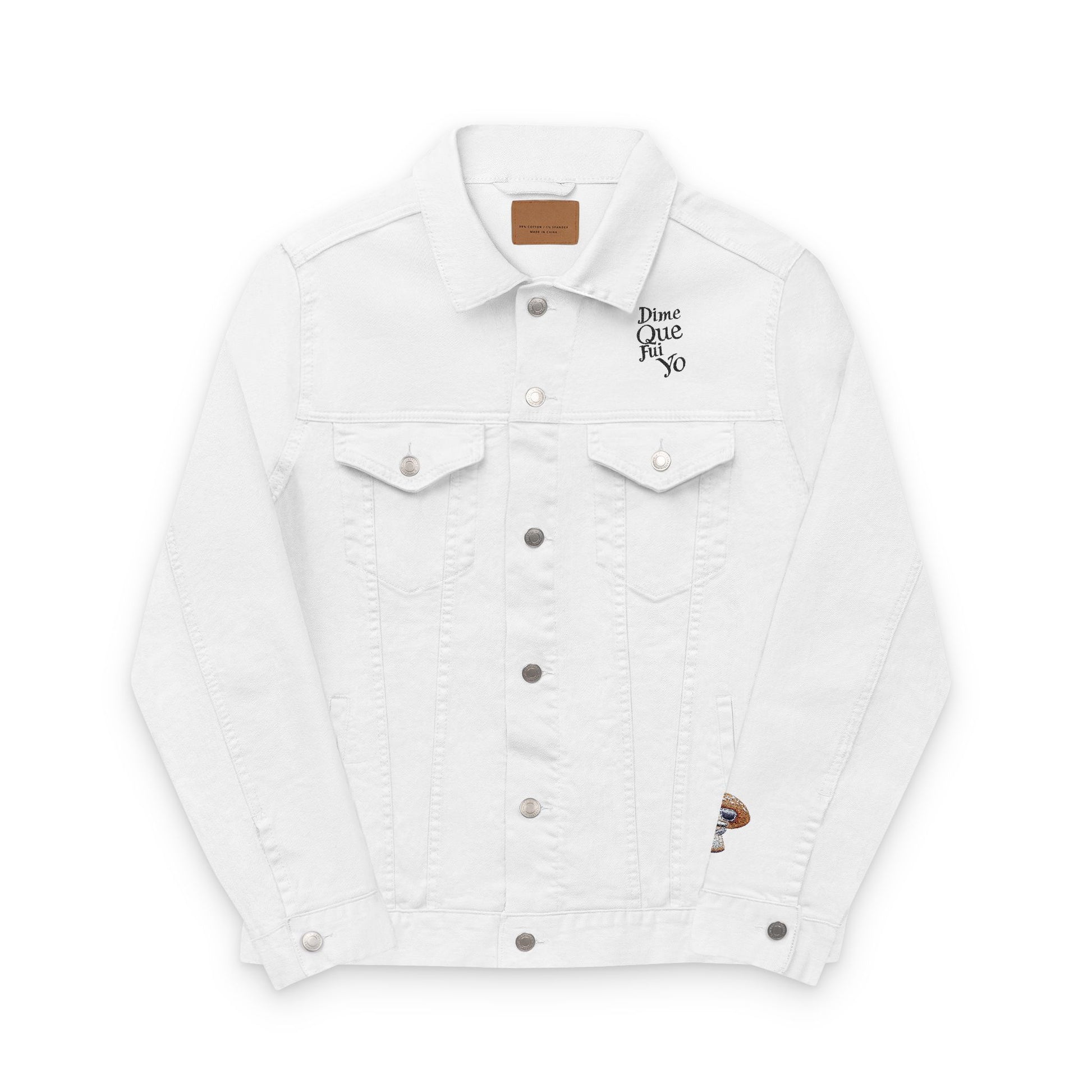 Stylish Embroidered Denim Jacket - ISLA GHETTO "Dime Que Fui Yo"
