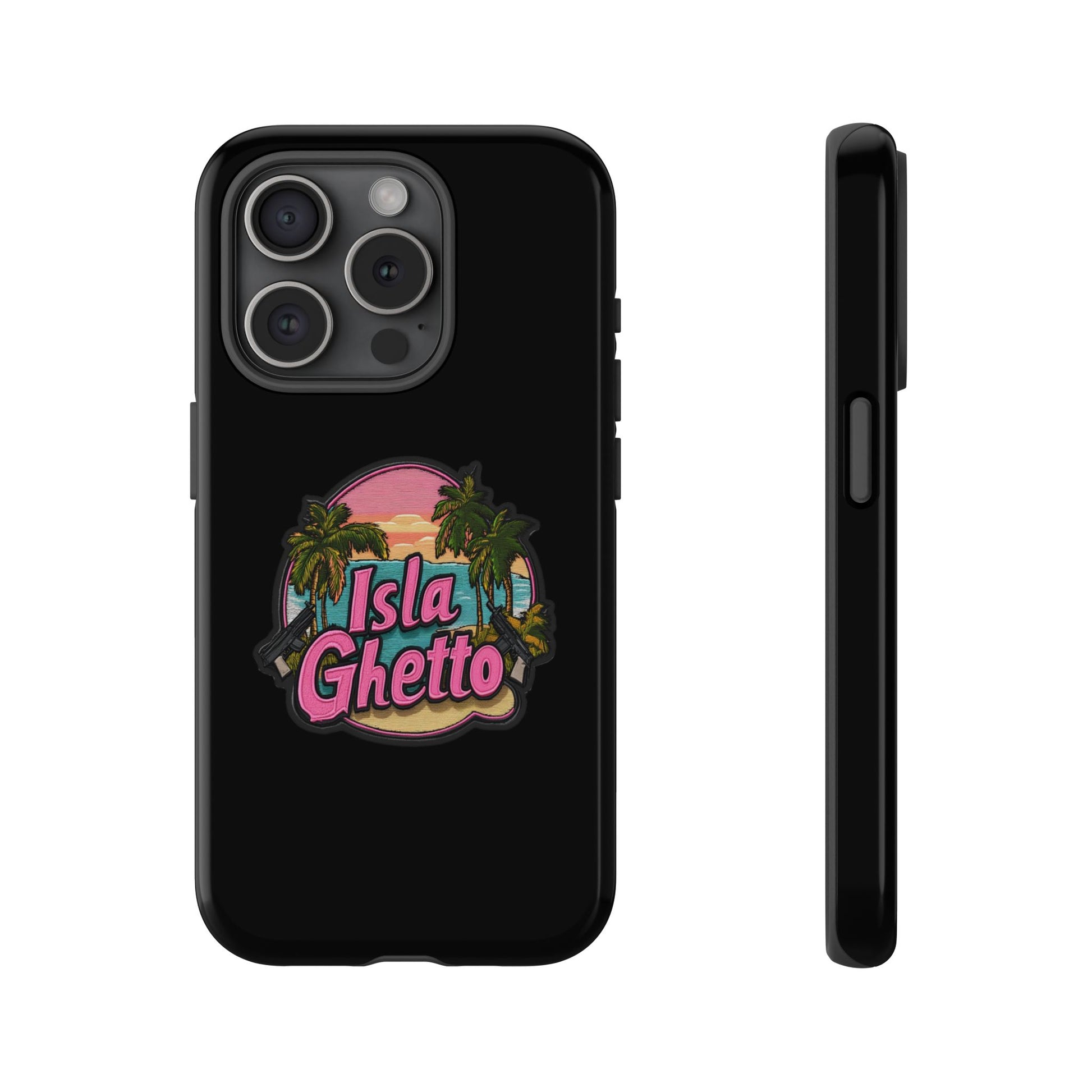 Tough Cases - Isla Ghetto Phone Case, Tropical Vibe, Fun Gift for Beach Lovers, Summer Accessory, Trendy Tech Gear