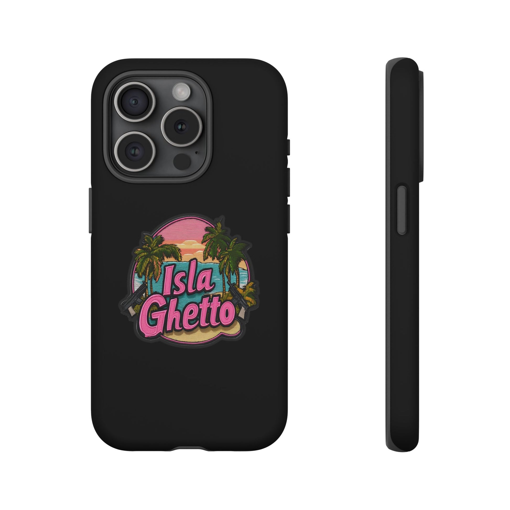 Tough Cases - Isla Ghetto Phone Case, Tropical Vibe, Fun Gift for Beach Lovers, Summer Accessory, Trendy Tech Gear