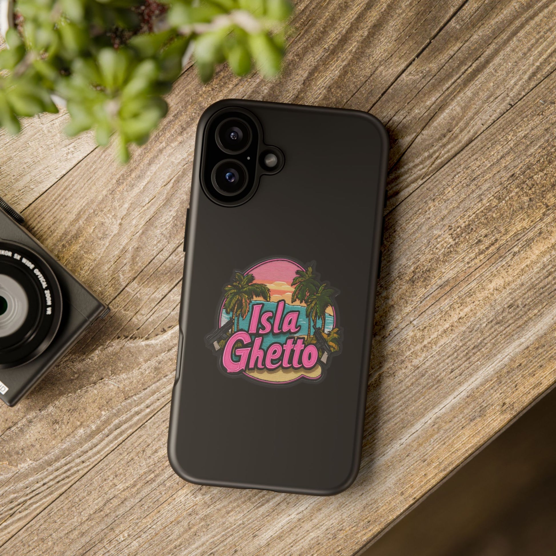 Tough Cases - Isla Ghetto Phone Case, Tropical Vibe, Fun Gift for Beach Lovers, Summer Accessory, Trendy Tech Gear