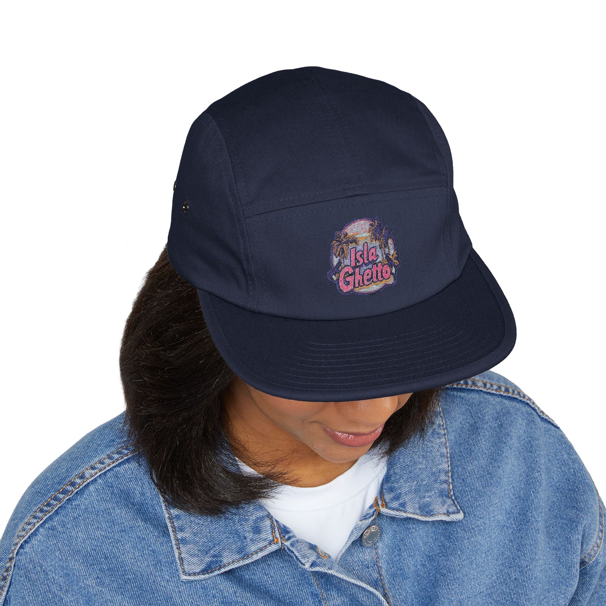 Embroidered Isla Ghetto 5 Panel Cap