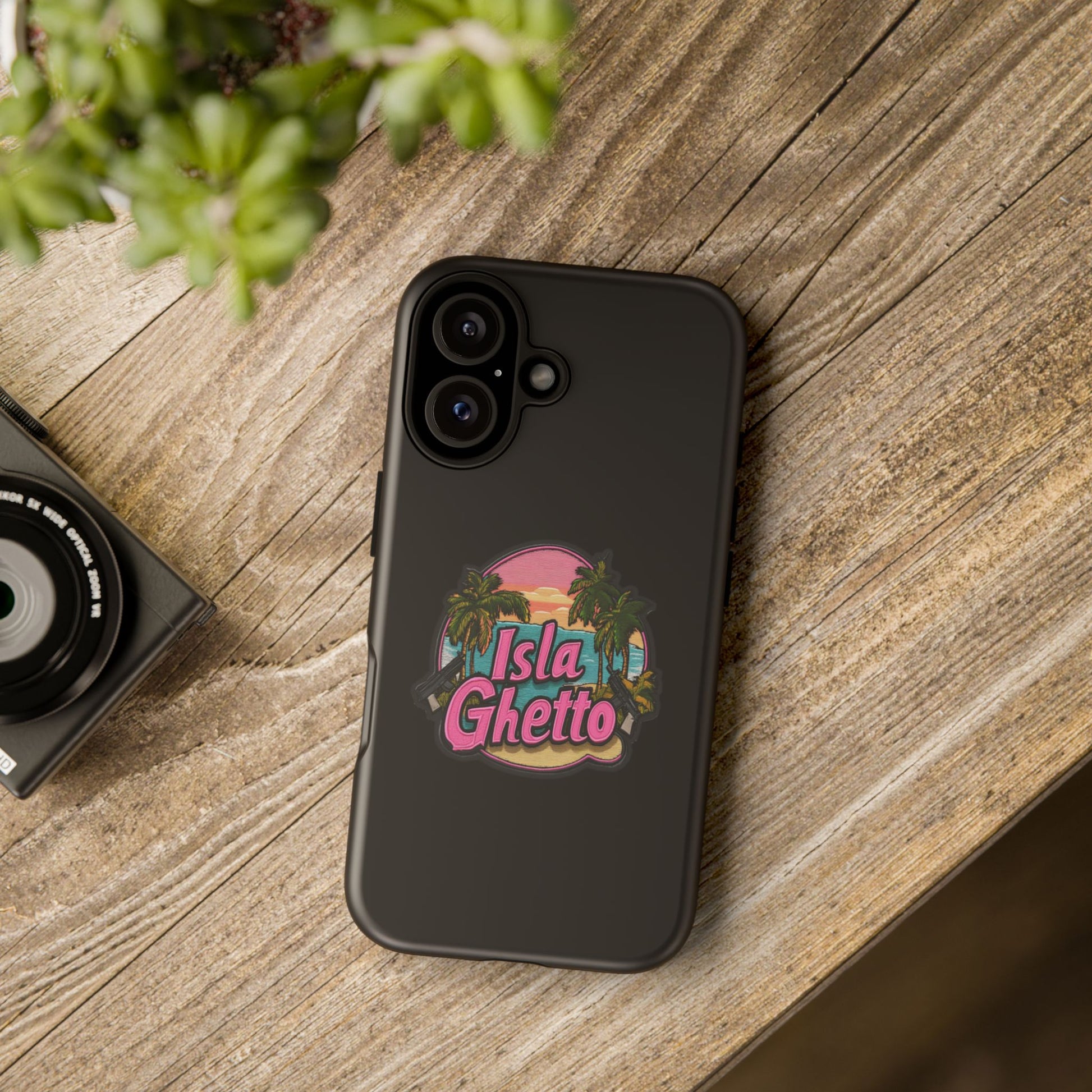 Tough Cases - Isla Ghetto Phone Case, Tropical Vibe, Fun Gift for Beach Lovers, Summer Accessory, Trendy Tech Gear