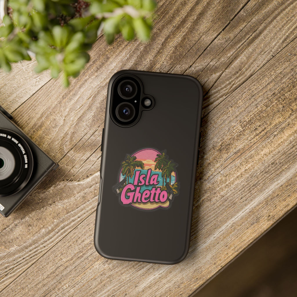 Tough Cases - Isla Ghetto Phone Case, Tropical Vibe, Fun Gift for Beach Lovers, Summer Accessory, Trendy Tech Gear