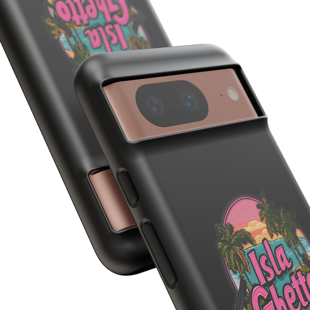 Tough Cases - Isla Ghetto Phone Case, Tropical Vibe, Fun Gift for Beach Lovers, Summer Accessory, Trendy Tech Gear