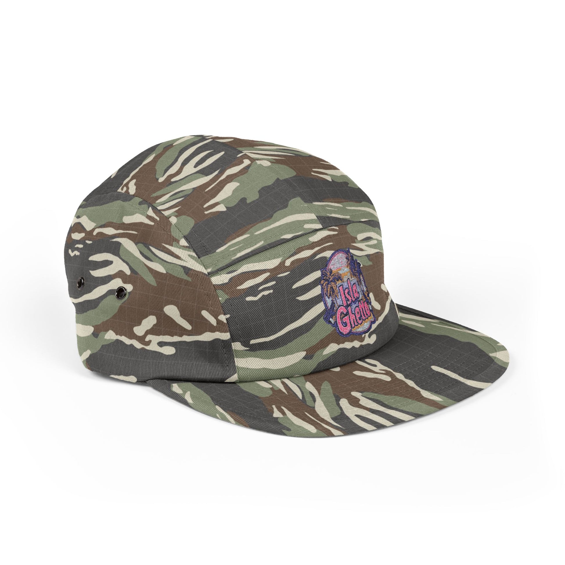 Embroidered Isla Ghetto 5 Panel Cap