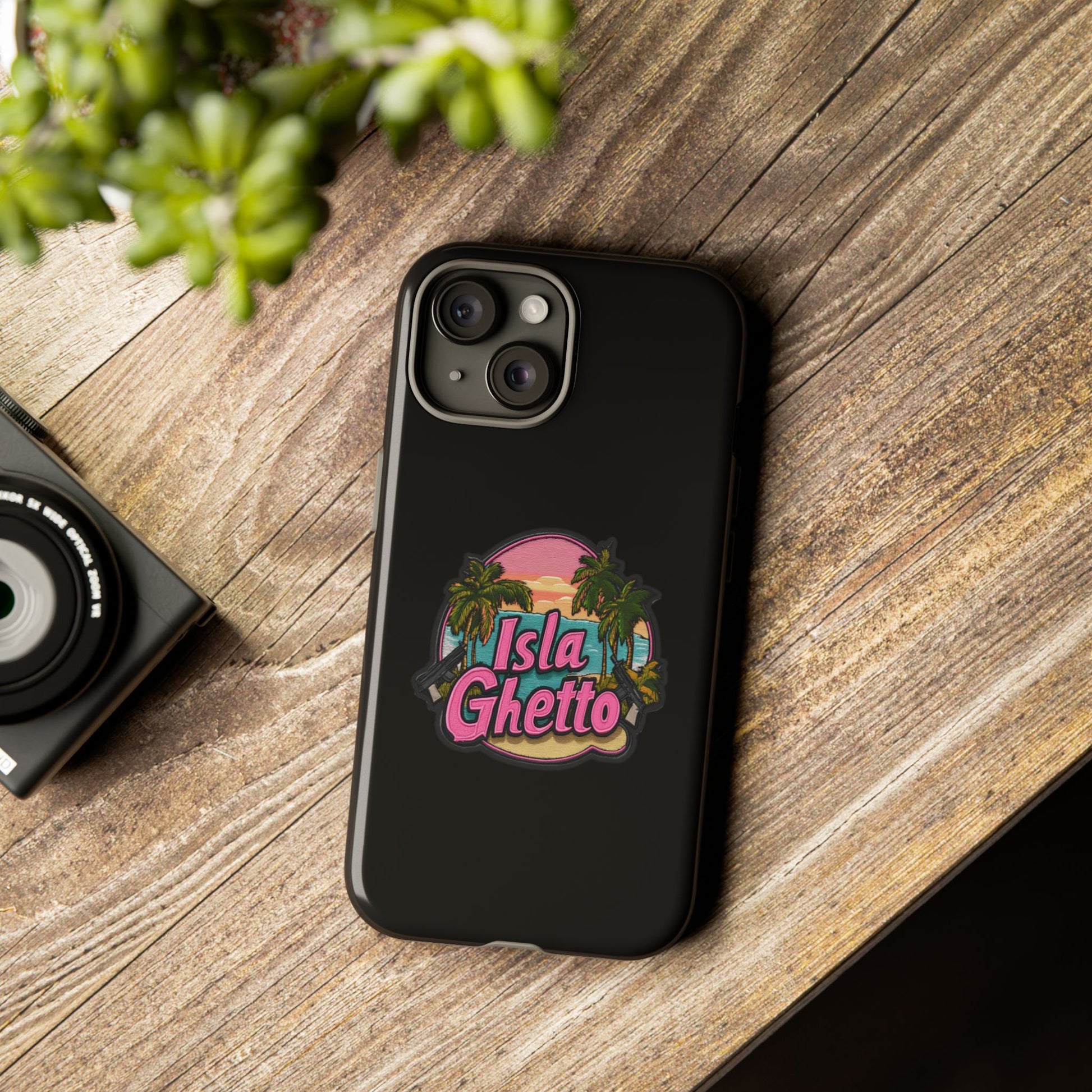 Tough Cases - Isla Ghetto Phone Case, Tropical Vibe, Fun Gift for Beach Lovers, Summer Accessory, Trendy Tech Gear
