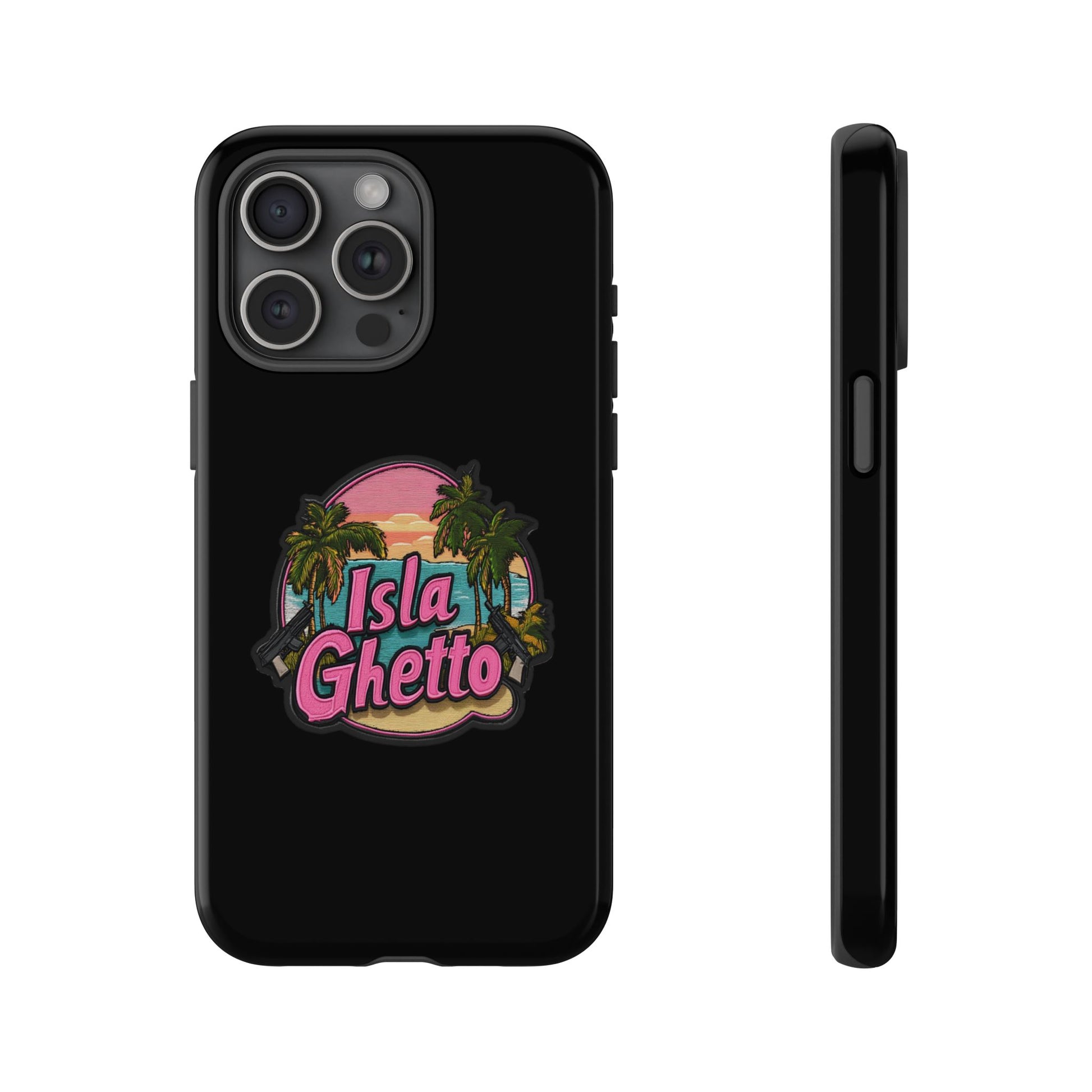 Tough Cases - Isla Ghetto Phone Case, Tropical Vibe, Fun Gift for Beach Lovers, Summer Accessory, Trendy Tech Gear