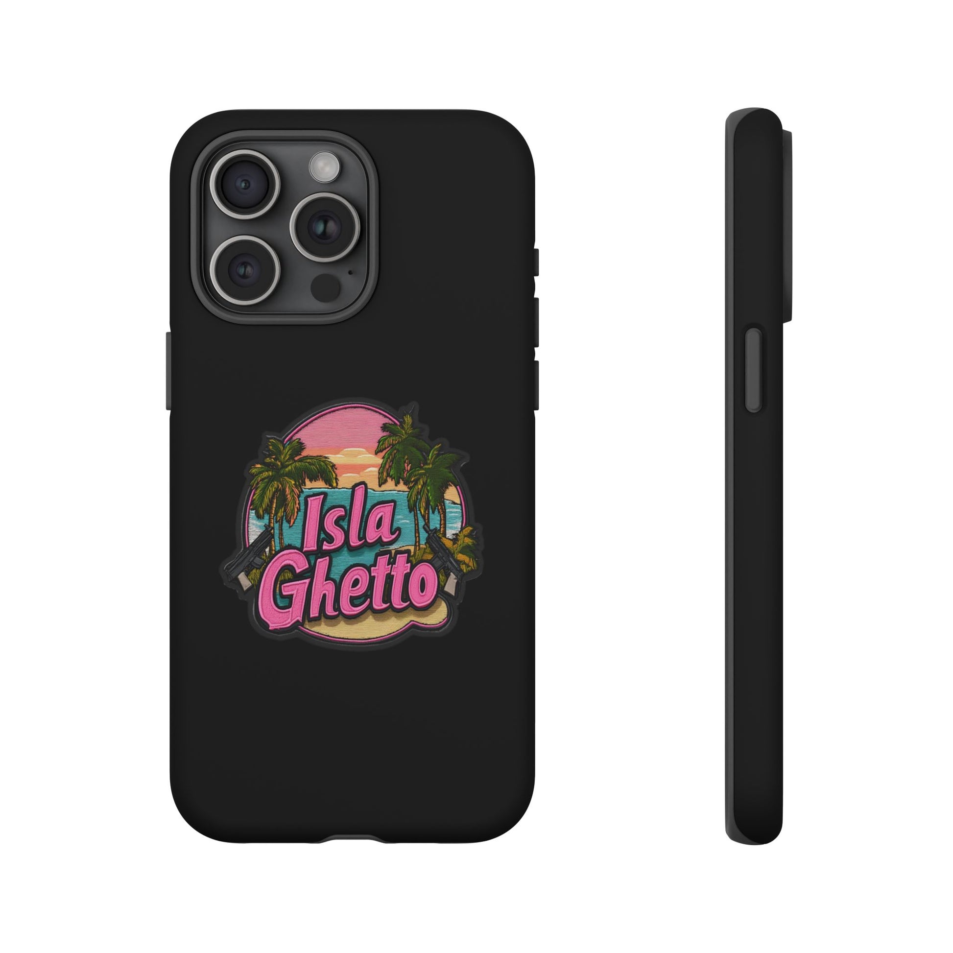 Tough Cases - Isla Ghetto Phone Case, Tropical Vibe, Fun Gift for Beach Lovers, Summer Accessory, Trendy Tech Gear