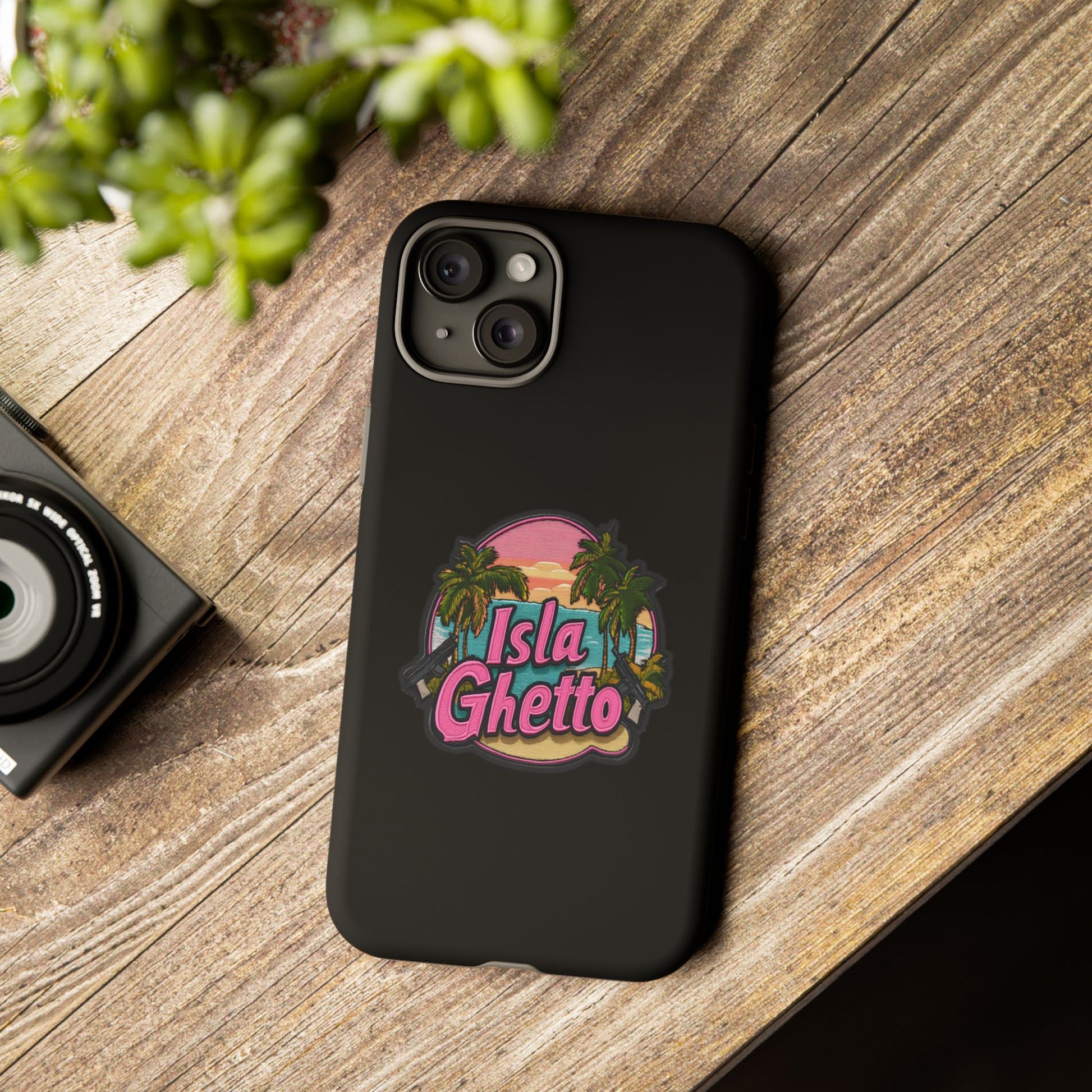Tough Cases - Isla Ghetto Phone Case, Tropical Vibe, Fun Gift for Beach Lovers, Summer Accessory, Trendy Tech Gear