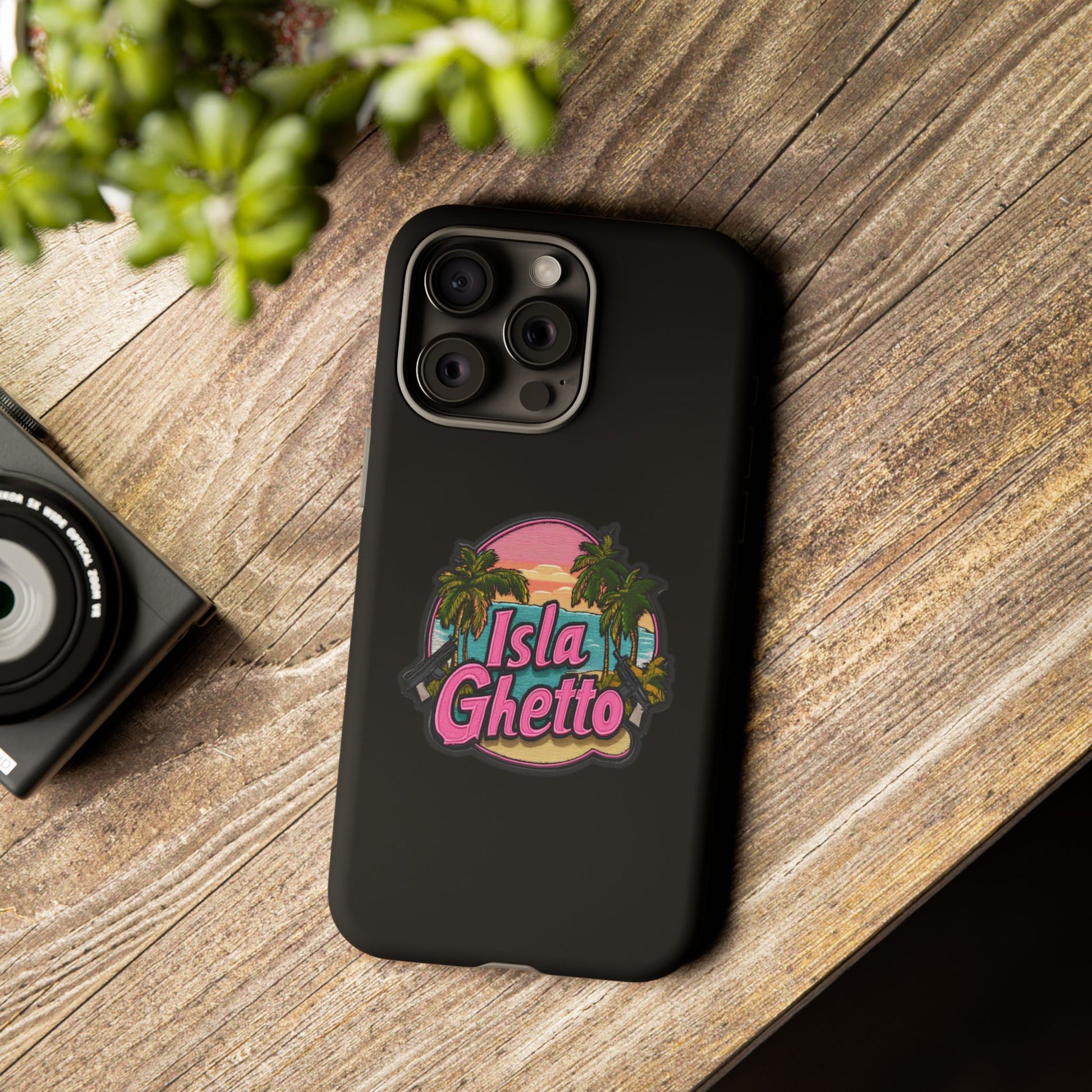Tough Cases - Isla Ghetto Phone Case, Tropical Vibe, Fun Gift for Beach Lovers, Summer Accessory, Trendy Tech Gear