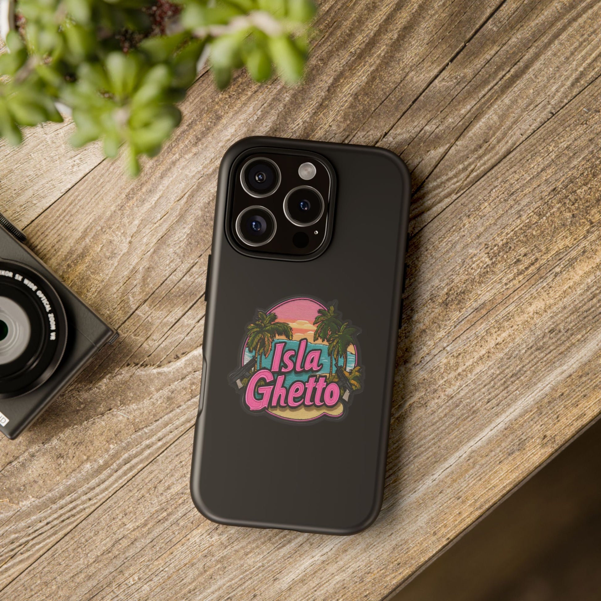 Tough Cases - Isla Ghetto Phone Case, Tropical Vibe, Fun Gift for Beach Lovers, Summer Accessory, Trendy Tech Gear