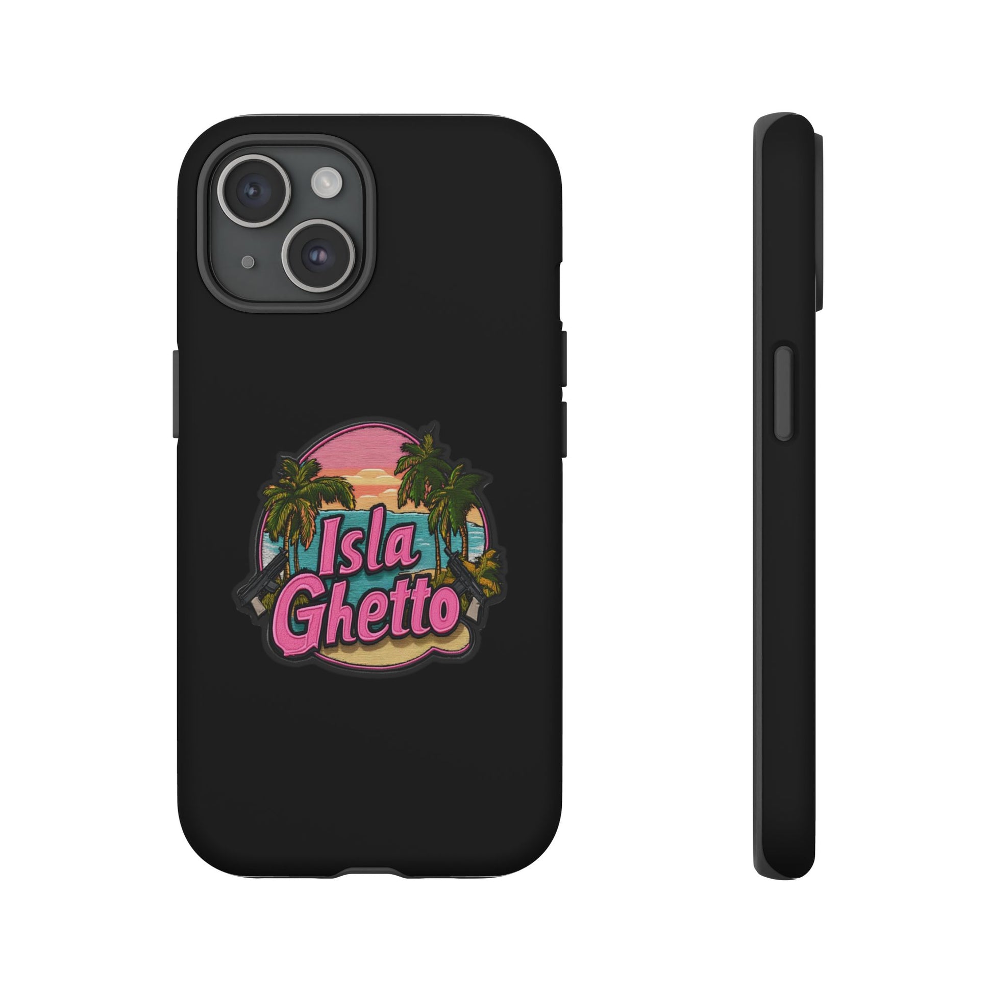 Tough Cases - Isla Ghetto Phone Case, Tropical Vibe, Fun Gift for Beach Lovers, Summer Accessory, Trendy Tech Gear