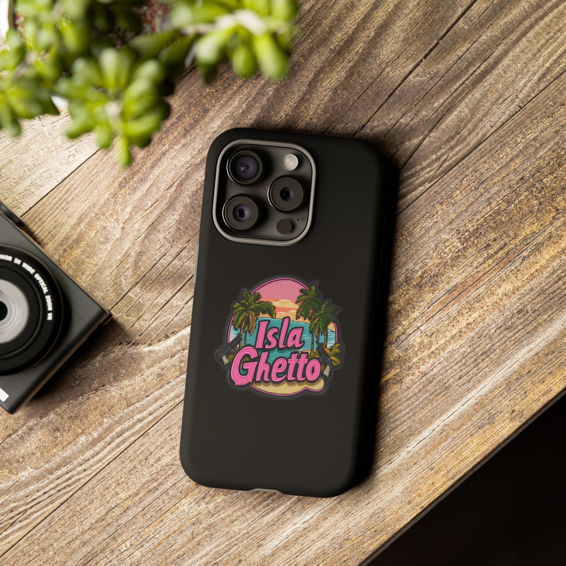 Tough Cases - Isla Ghetto Phone Case, Tropical Vibe, Fun Gift for Beach Lovers, Summer Accessory, Trendy Tech Gear