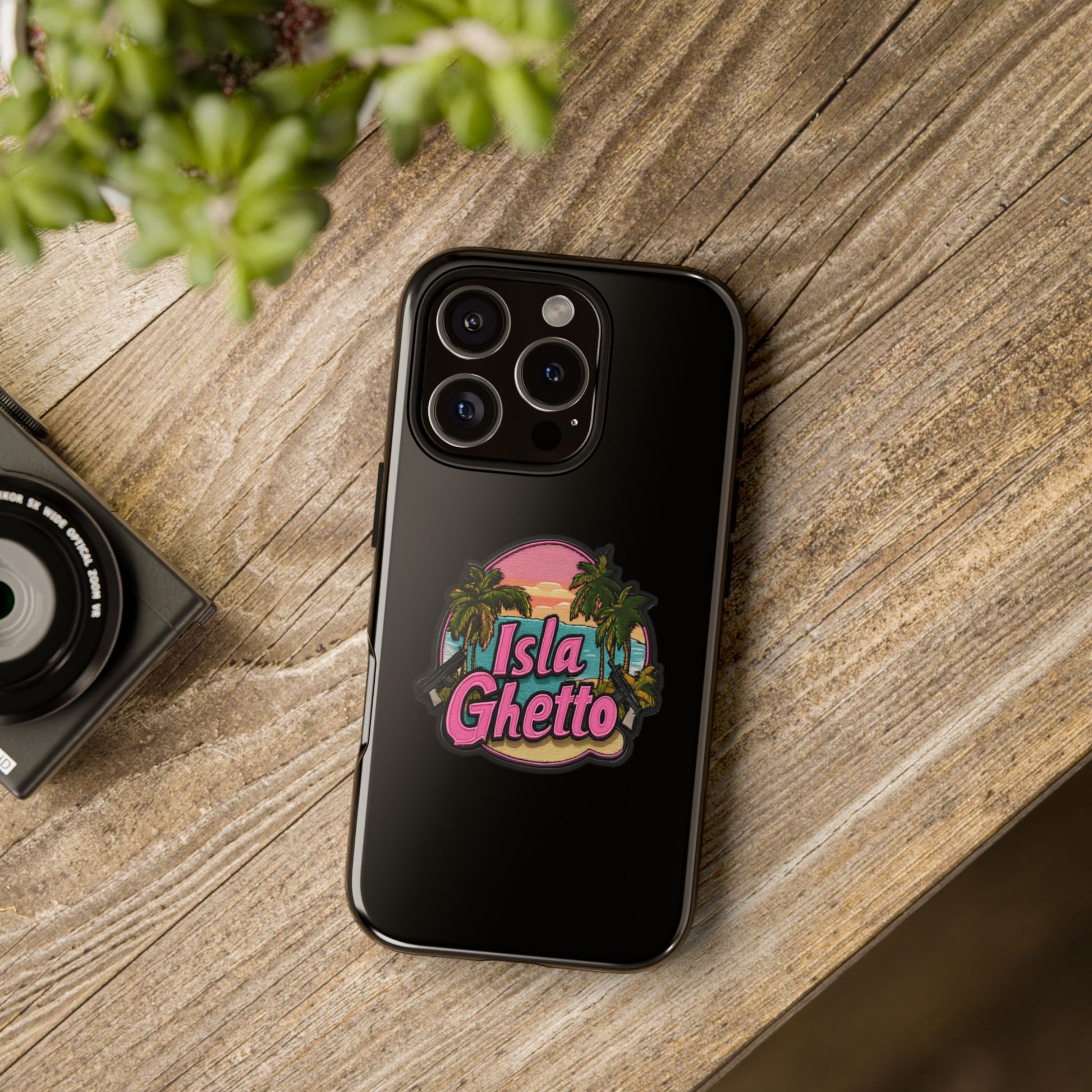 Tough Cases - Isla Ghetto Phone Case, Tropical Vibe, Fun Gift for Beach Lovers, Summer Accessory, Trendy Tech Gear