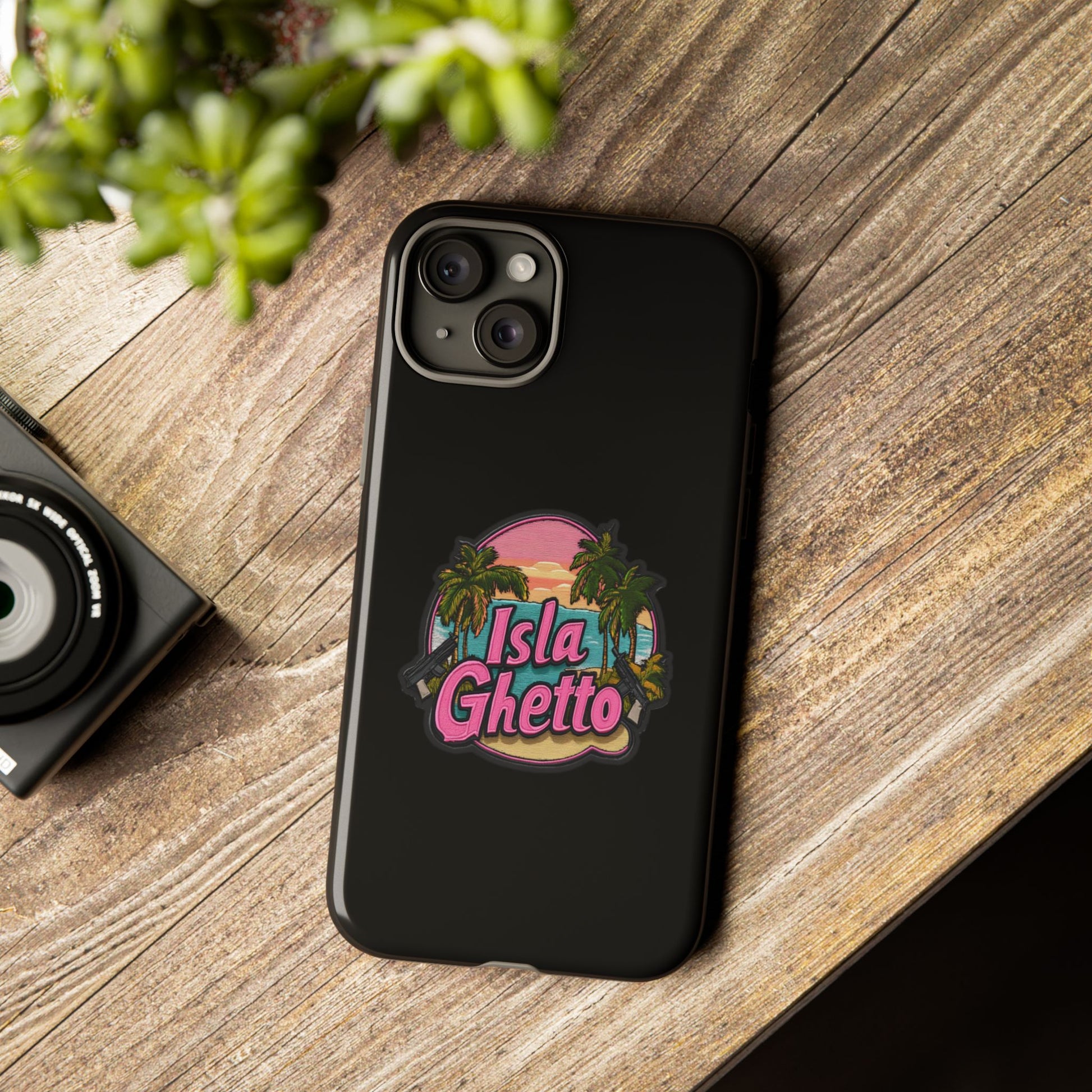 Tough Cases - Isla Ghetto Phone Case, Tropical Vibe, Fun Gift for Beach Lovers, Summer Accessory, Trendy Tech Gear