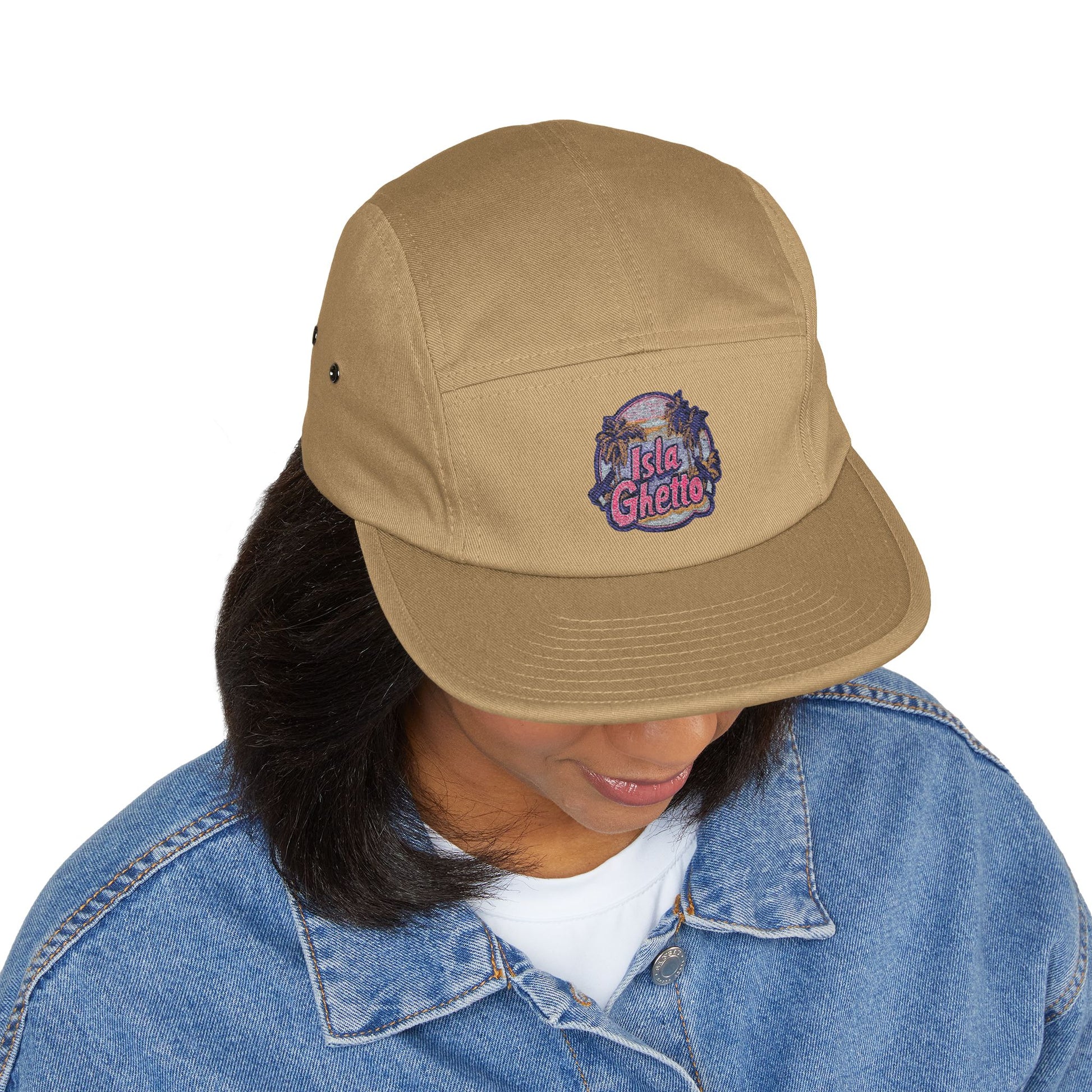 Embroidered Isla Ghetto 5 Panel Cap