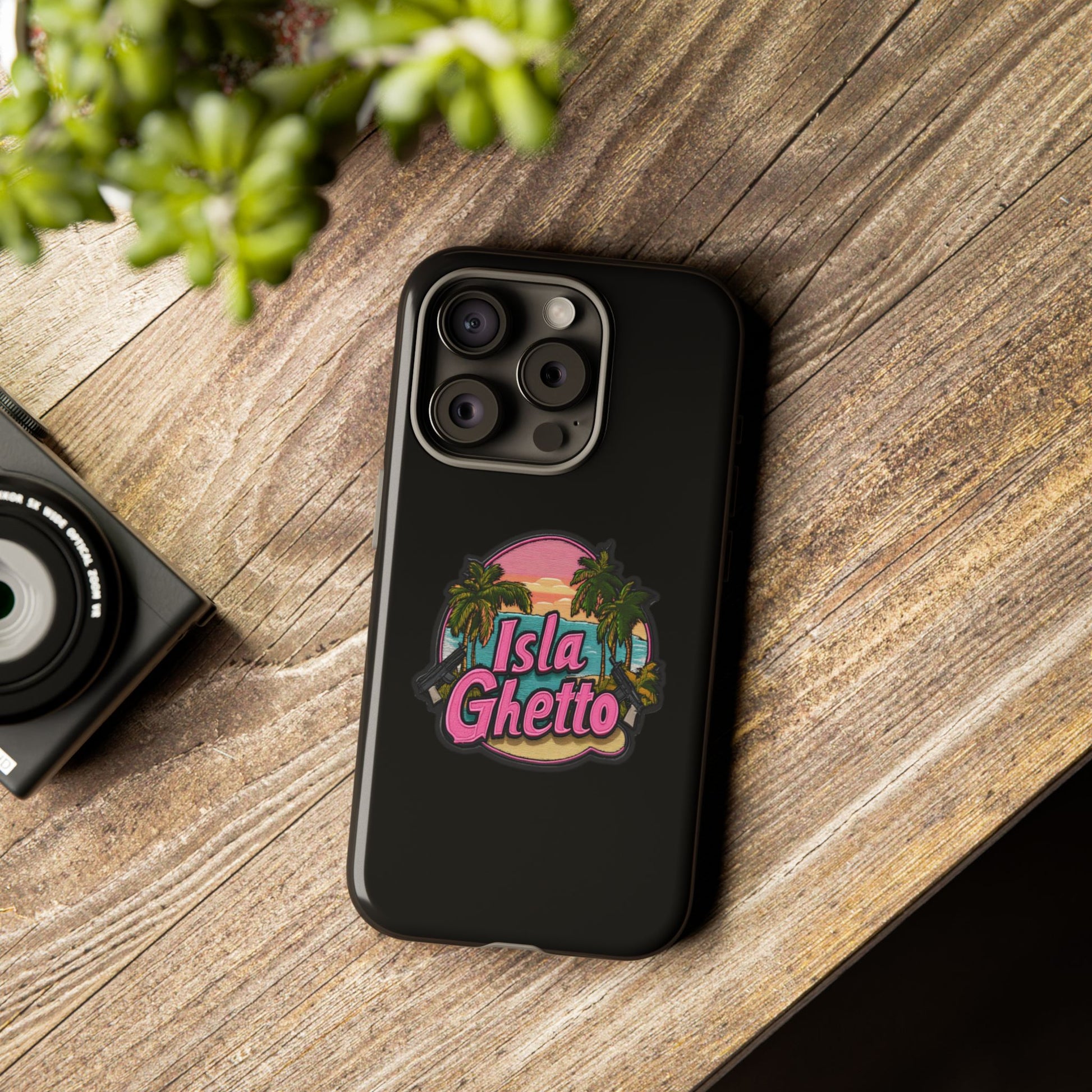 Tough Cases - Isla Ghetto Phone Case, Tropical Vibe, Fun Gift for Beach Lovers, Summer Accessory, Trendy Tech Gear