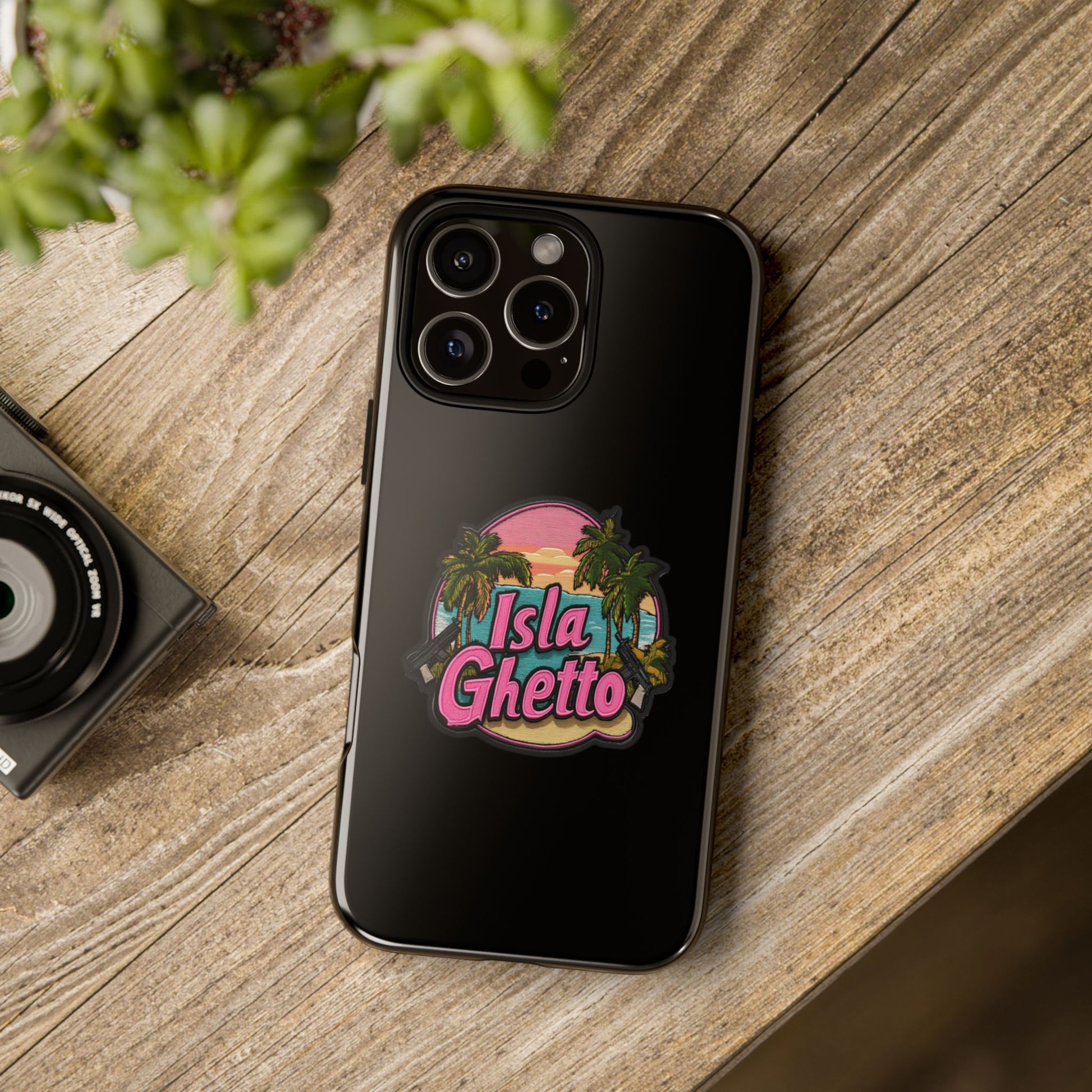 Tough Cases - Isla Ghetto Phone Case, Tropical Vibe, Fun Gift for Beach Lovers, Summer Accessory, Trendy Tech Gear