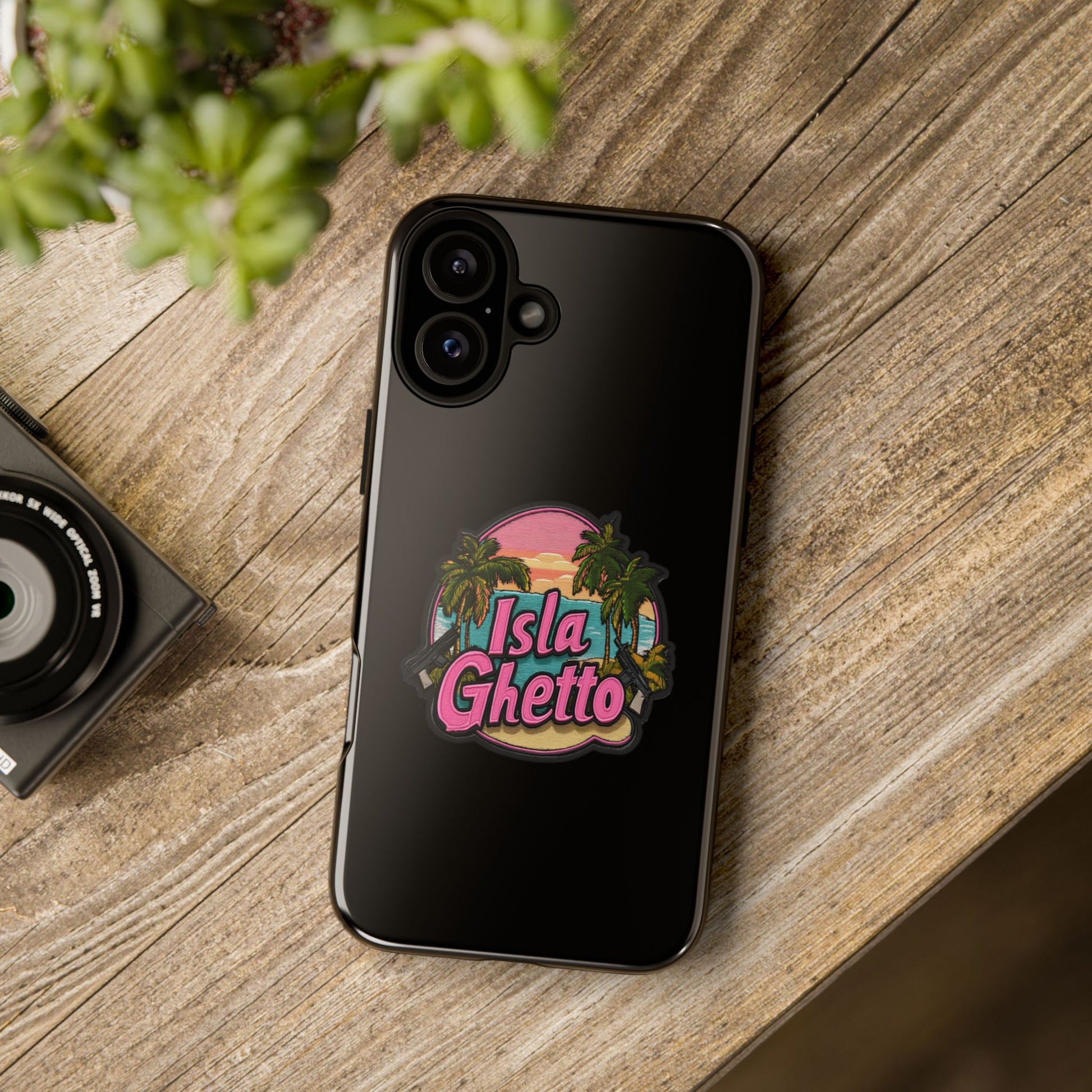 Tough Cases - Isla Ghetto Phone Case, Tropical Vibe, Fun Gift for Beach Lovers, Summer Accessory, Trendy Tech Gear