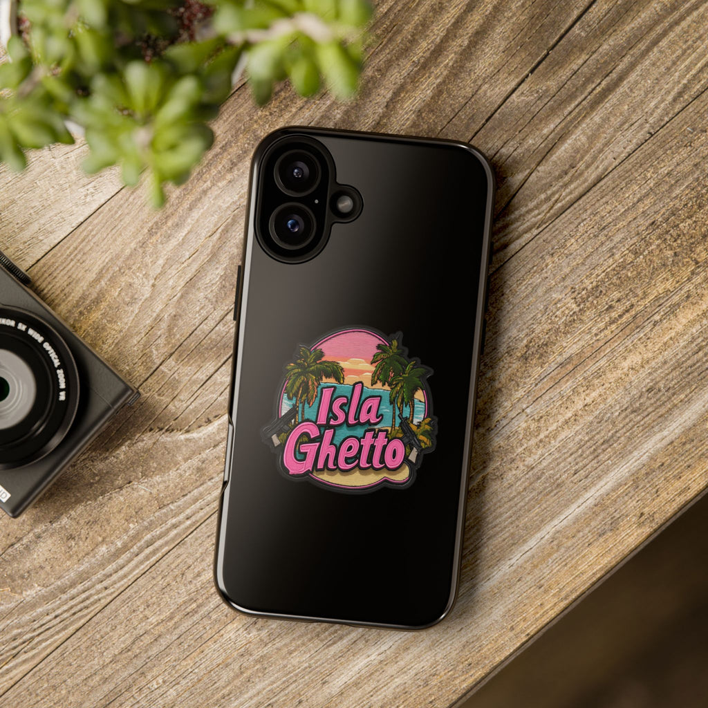 Tough Cases - Isla Ghetto Phone Case, Tropical Vibe, Fun Gift for Beach Lovers, Summer Accessory, Trendy Tech Gear